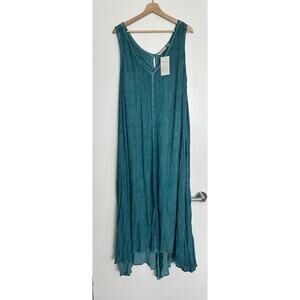 NWT Soft Surroundings Sonoma Crepe Flowy dress Turquoise sz XL